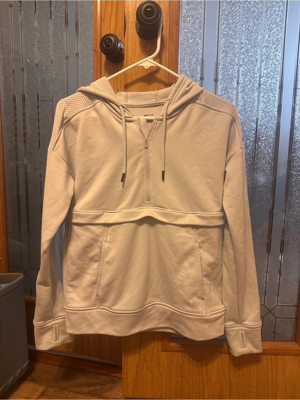 Under Armour Women's Light Beige Half-Zip Hooded Pullover
